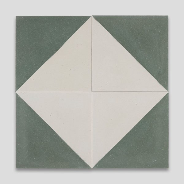 Magic Triangle Green Encaustic Cement Tile