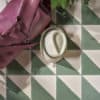 Magic Triangle Green Encaustic Cement Tile