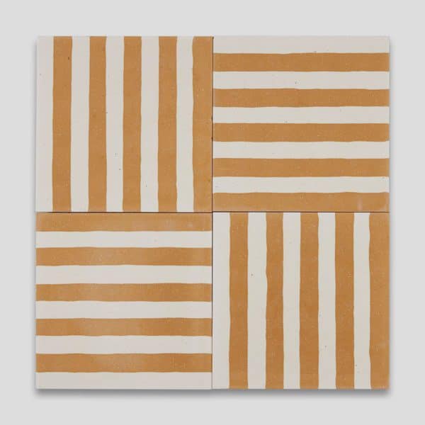 Mustard Stripes Encaustic Cement Tile