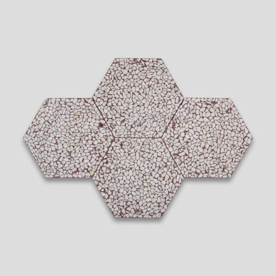 Pebble Hex Terrazzo Brown Tile