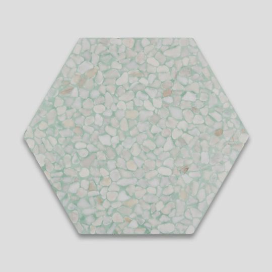 Pebble Hex Terrazzo Green Tile