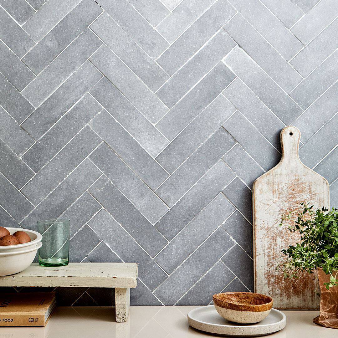 Shark Gray Herringbone Encaustic Cement Tile Otto Tiles And Design