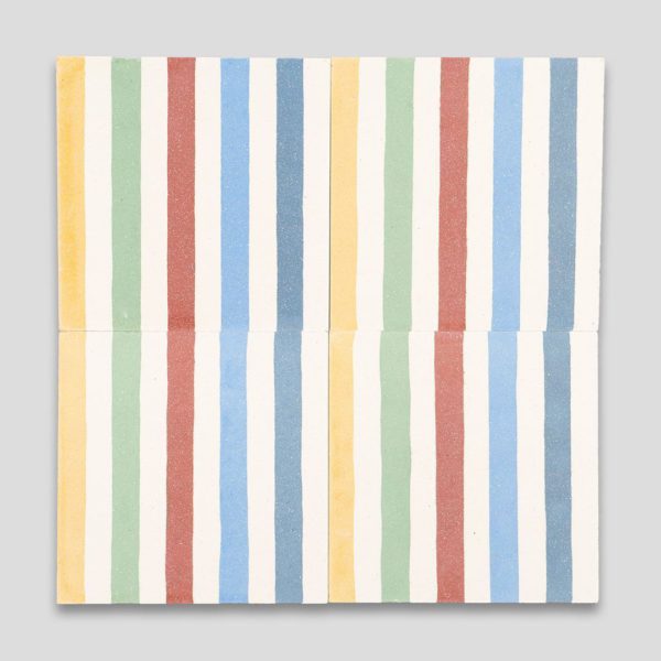 Rainbow Stripes Encaustic Cement Tile