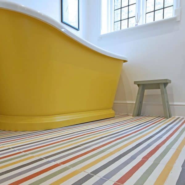 Rainbow Stripes Encaustic Cement Tile