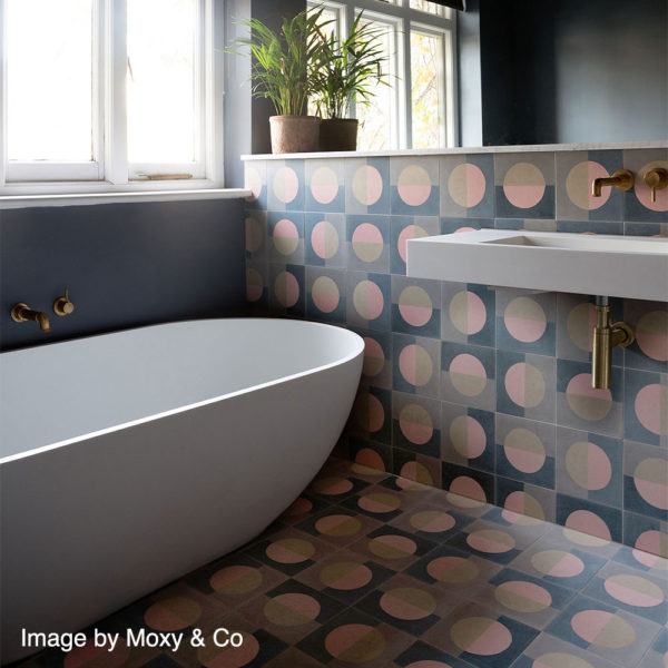 sea sparkle bathroom cement tiles colourful pattern mount pleasant hannah darby web