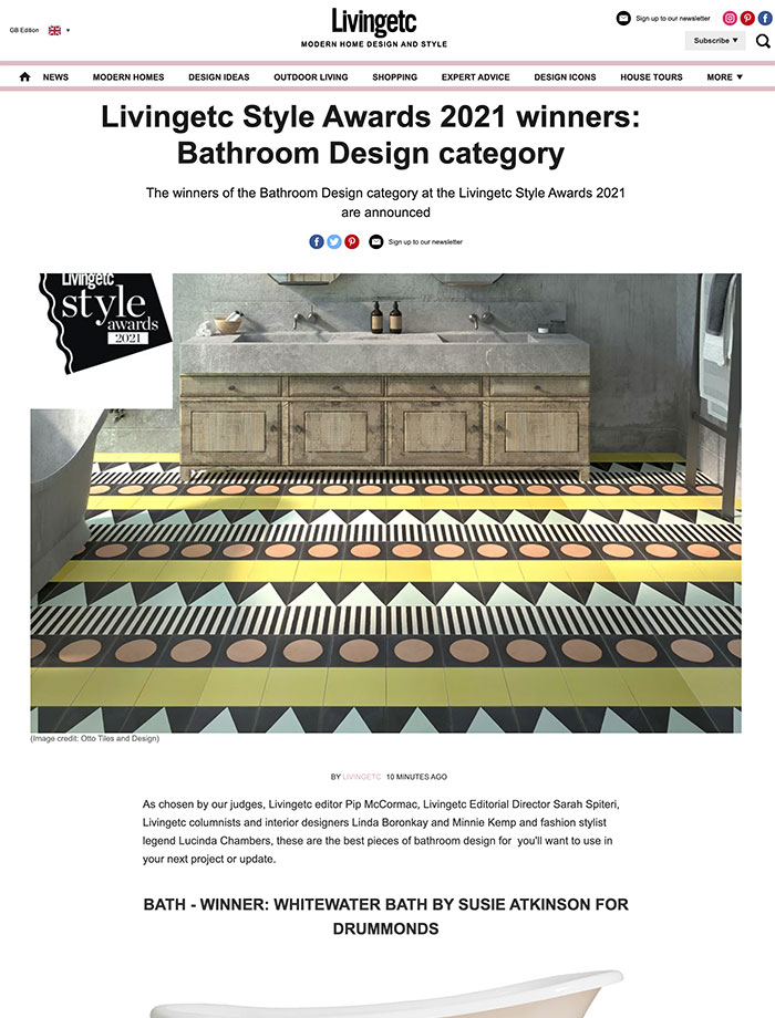 Livingetc July 2021 - Livingetc Style Awards 2021 Winners: Bathroom Design Category