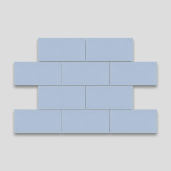 Sky Blue Rectangle Encaustic Cement Tile
