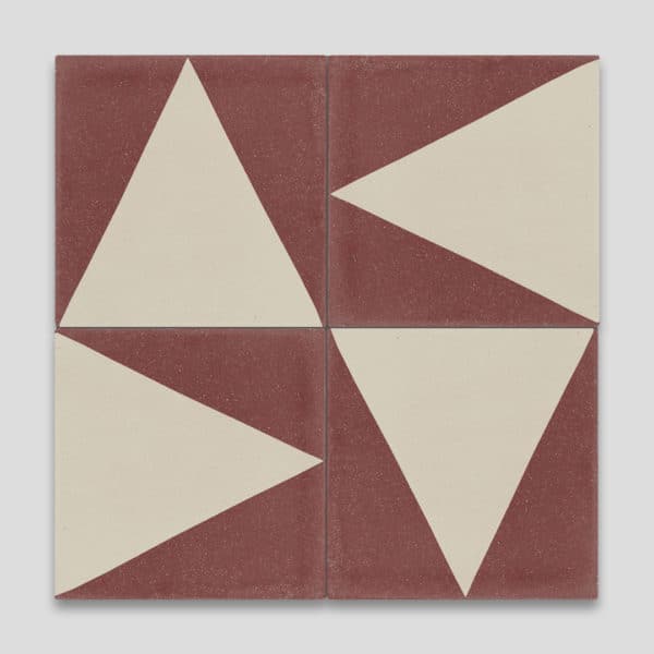 Burgundy Pyramid Encaustic Cement Tile