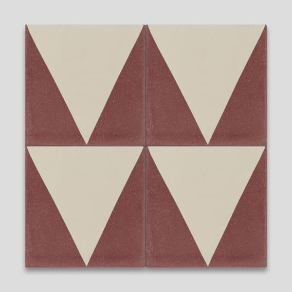 Burgundy Pyramid Encaustic Cement Tile