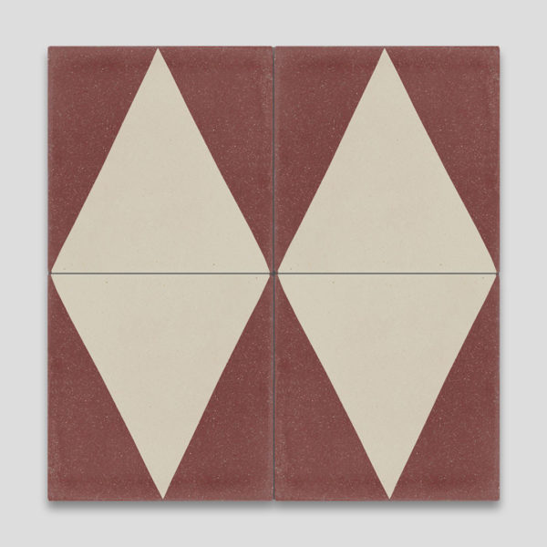 Burgundy Pyramid Encaustic Cement Tile