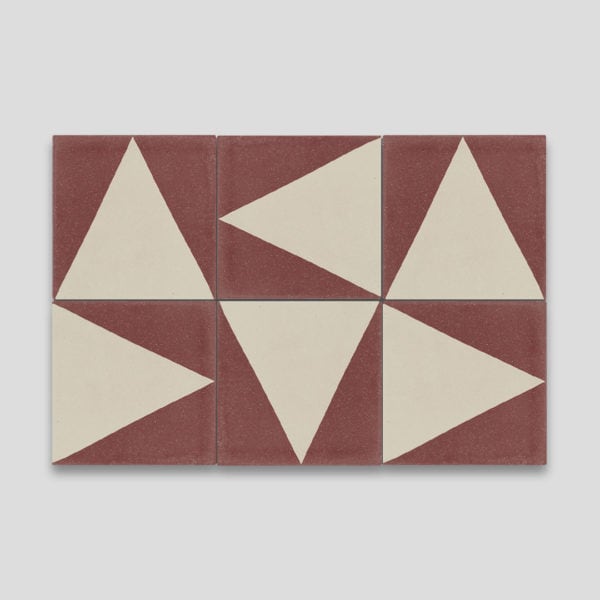 Burgundy Pyramid Encaustic Cement Tile