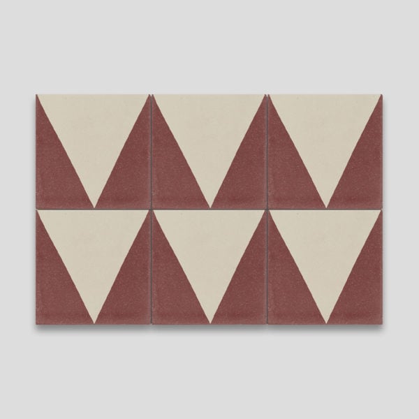 Burgundy Pyramid Encaustic Cement Tile