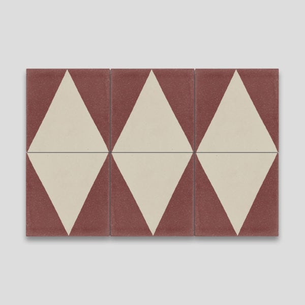 Burgundy Pyramid Encaustic Cement Tile