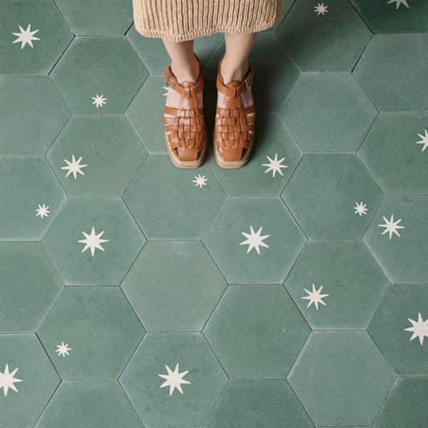 Starry Night Bosco Hexagon Encaustic Cement Tile