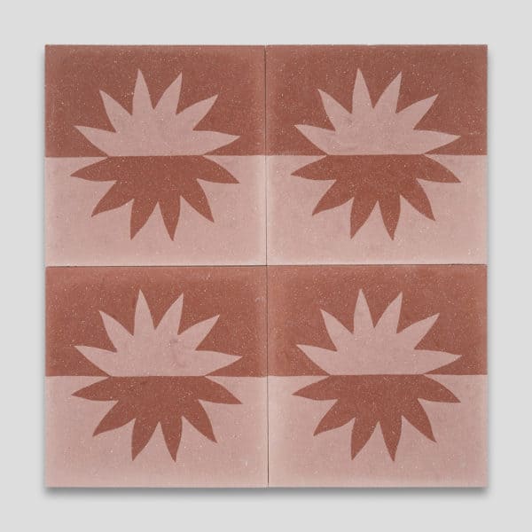 Sunny Burgundy - Dirty Pink Encaustic Cement Tile