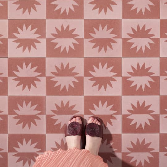 Sunny Burgundy - Dirty Pink Encaustic Cement Tile