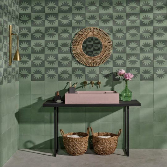 Sunny Green Encaustic Cement Tile