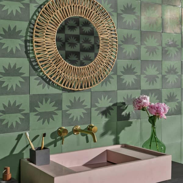 Sunny Green Encaustic Cement Tile