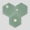 Starry Night Light Green Hexagon Encaustic Cement Tile