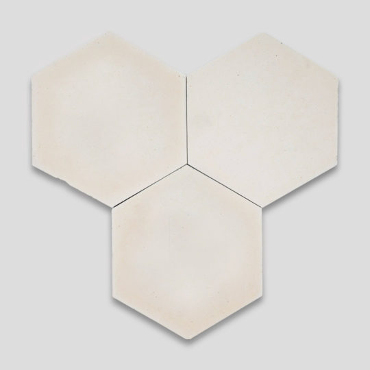 Hex Plain Dirty White 601 Encaustic Cement Tile