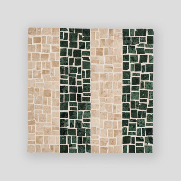 Green Stripes Marble Mosaic Tile