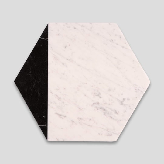 Hex Black Caret Signature Marble Collection Tile