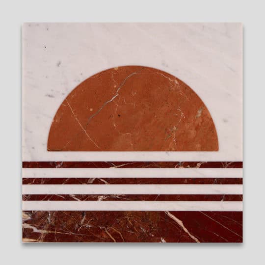 Crimson Sunset Stripes Signature Marble Collection Tile