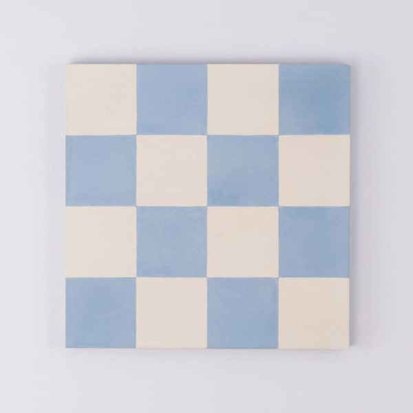 Blue Checkers Slim Line Encaustic Cement Tile